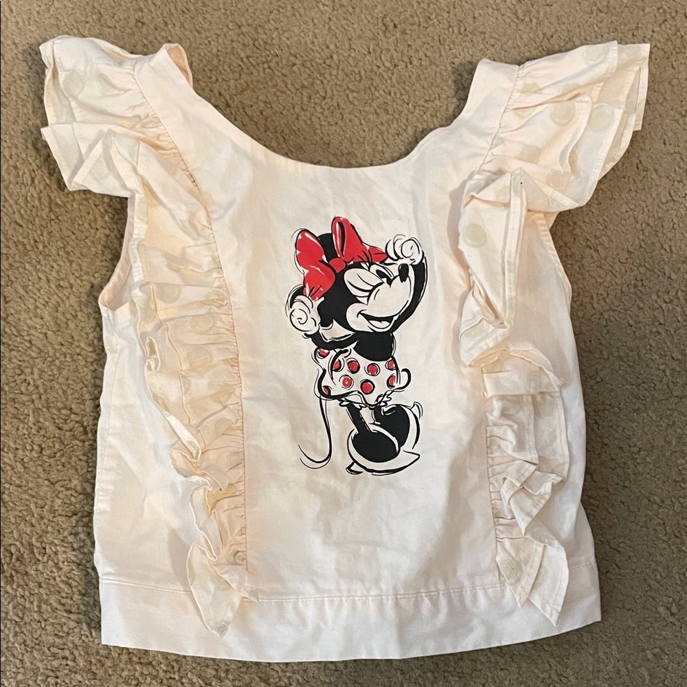 Disney Minnie Mouse Ruffle Cream Top
